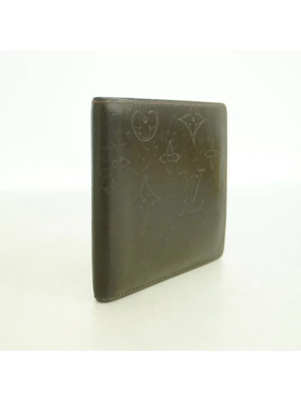 Louis Vuitton Wallet Monogram Glace Leather Portefeuille Compact Cafe